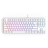 CIY X77 Hot-Swappable Mechanical Keyboard/RGB Gaming Keyboard/USB C/Anti Ghosting/N-Key Rollover/Compact Layout 87 Key/Magnetic Upper Cover/for Mac Windows (White and Brown Switch)