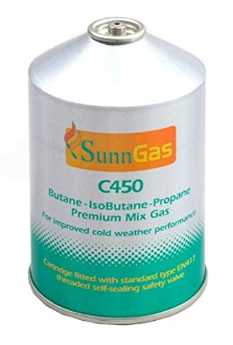 Sunngas C230 Self-Sealing Butane/Propane Mix Gas Cartridges - 4 Pack - For Portable Stoves & Heaters