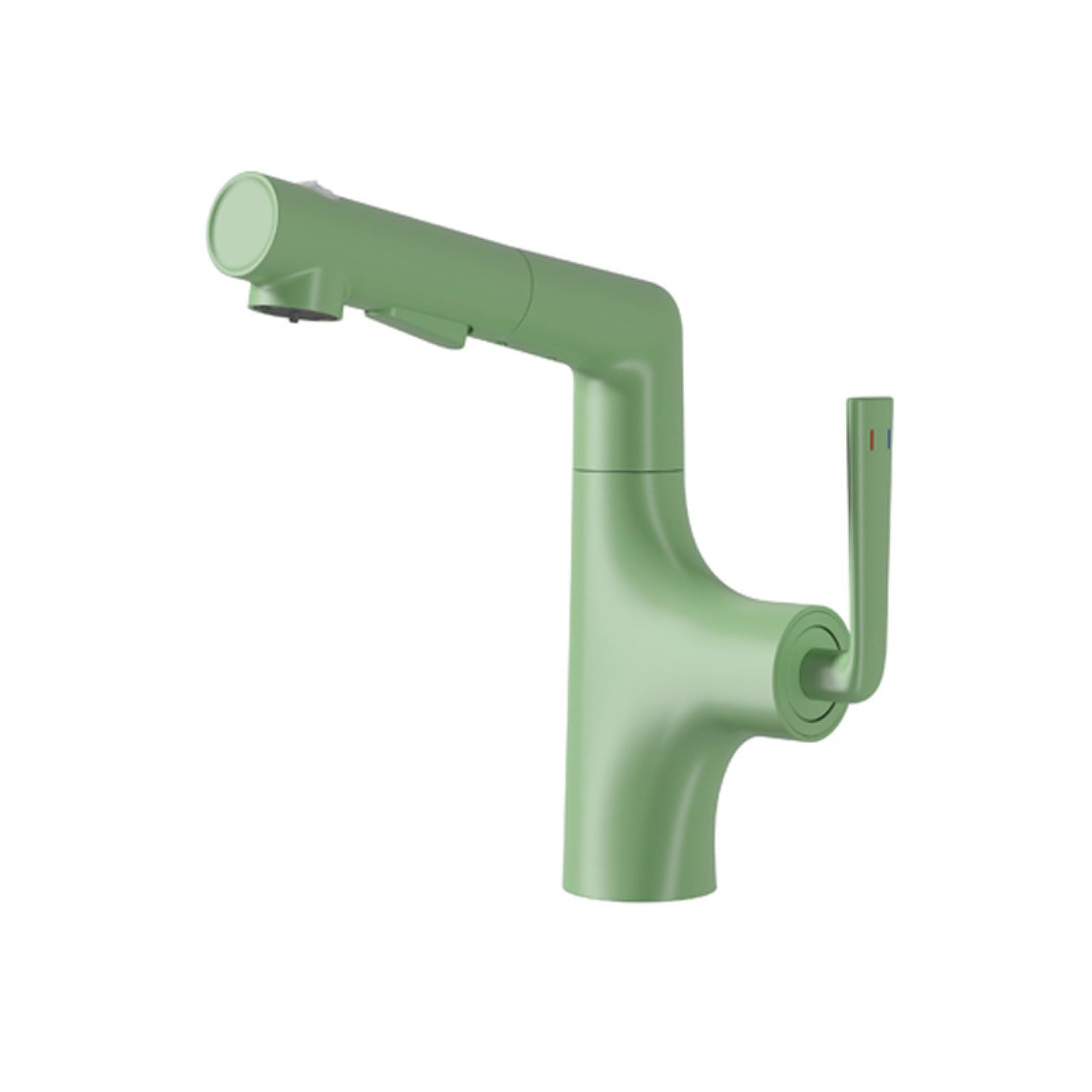 Fanjubei Green Bathroom All-Copper Hot And Cold Pulled Noodles Basin Faucet