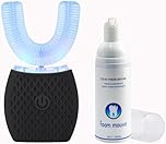 Automatic Ultrasonic Toothbrush, U-Shaped 360° Electric Toothbrush for Adults, Smart Electric Toothbrushes for Travel Home Dual-use, USB Charging (Black)