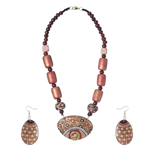 Image of AAKRITI ART CREATIONS Handcrafted Women's Jewelry Set - Elegant Ethnic Necklace and Earrings, Statement Fashion Accessories for Parties & Festivals