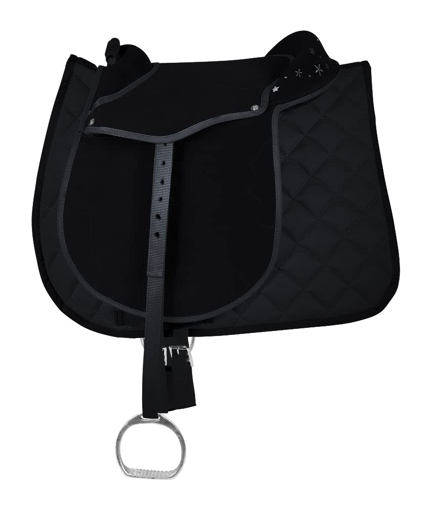 PFIFF 102292 Sattel-Set Komplettausstattung für Ponys und Holzpferde/Plüschpferde, Schwarz
