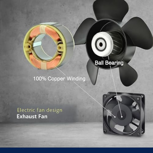 Image of Heavy Duty 4-Inch AC Axial Cooling Fan 12A230HSAC (12x12x3.8 cm) | 220-240V High Speed Metal Exhaust Fan for Panel, Cabinet, Cooling & Ventilation