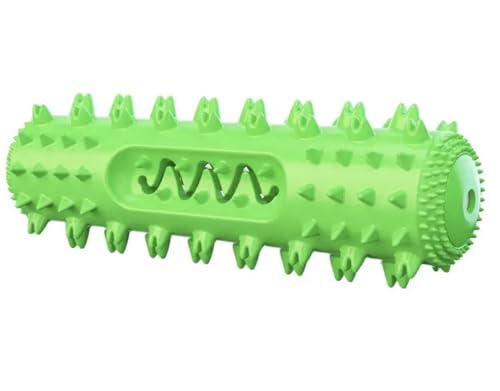Nikki and Max Cepillo de dientes para perros, juguete masticable, barra de limpieza dental de 360°, 3 colores, material de goma (verde, mediano)