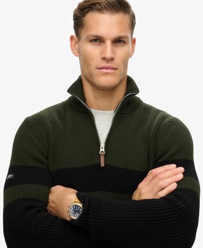 Pull rayé à col zippé Superdry Classic - vue 4