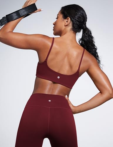 Image of CRZ YOGA Butterbreeze Scoop Neck Sports Bras | Medium Support, Removable Pads, Training, Fast Dry, Spaghetti Straps, U Back, for Women