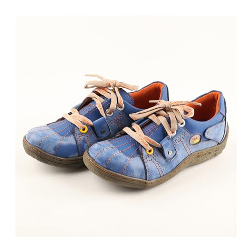 TMA EYES Ladies' Hand-Sewn Thread Genuine Leather Flat Wide-Toe Sports Casual Shoes2