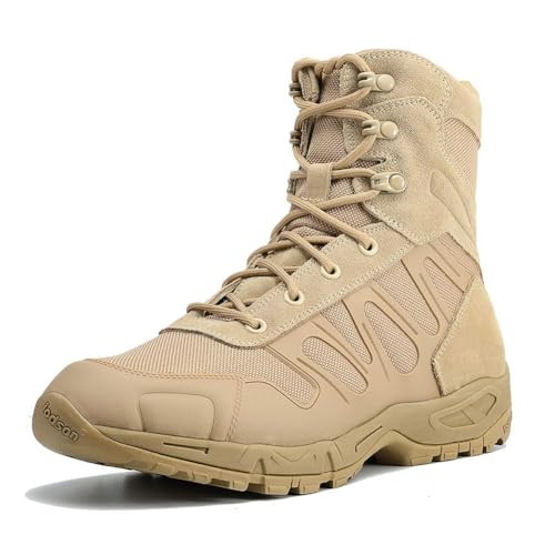 IODSON Men's Military Tactical Boots - Lightweight and Durable Work Boots for Outdoor, Combat,...