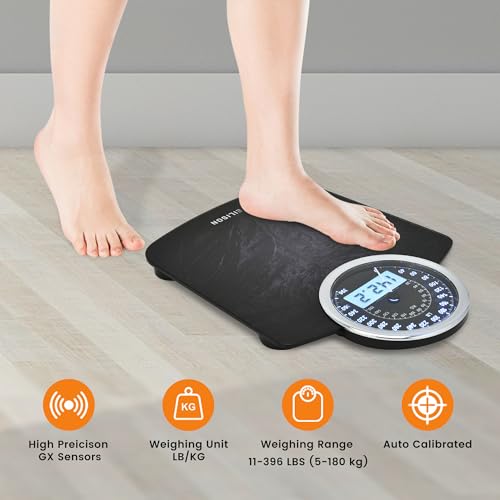 Image of EILISON 2-in-1 Digital & Analog Bathroom Scale, 400 lbs, Large Display