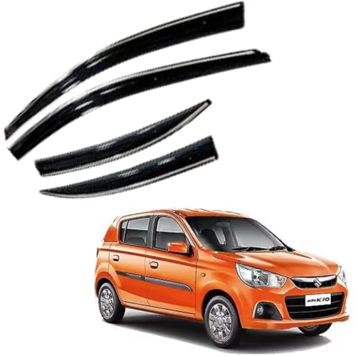 Image of CAR SAAZ Chrome Line Door Visor for Alto K10 (2014-2022)(Set of 4Pcs) | Rain Guard | Wind Deflector