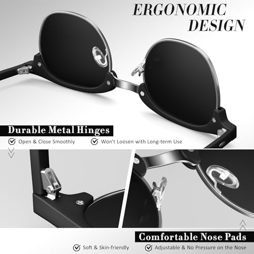 Image of LINVO丨Half Rim High-end Branded and Stylish Sunglasses丨Polarized and 100% UV Protected 丨Men & Women丨Medium丨Riding & Driving