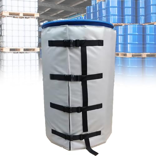 VNATWGOO Calentador De Barril IBC De 200 L/1000 L, Manta Calefactora para BidóN, Calentador para Balde De Aceite, con Controlador De Temperatura, Manta Calefactora para BidóN Aislada,200L-Grey