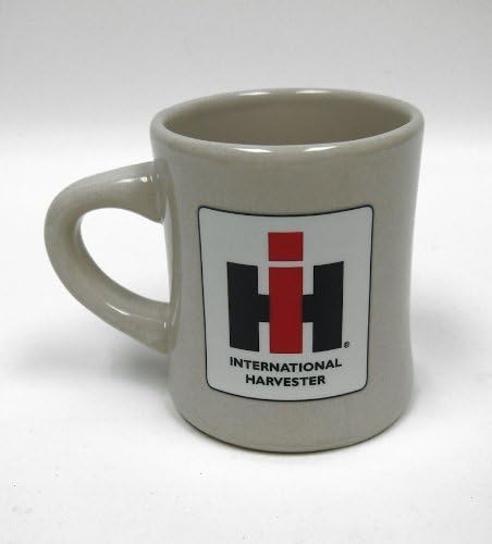 M Cornell Importers, Inc. Taza de comedor de gres blanca de 8 oz con logotipo IH
