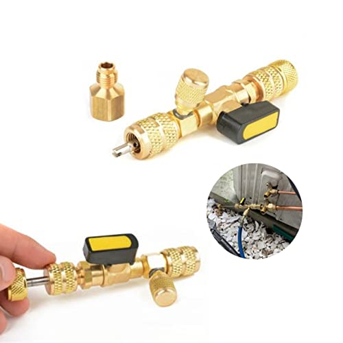 Removedor de núcleo de válvula, removedor de núcleo de válvula de CA R12 R22 R410A Sistema de refrigeración Herramienta de desmontaje rápido de válvula para SAE 1/4 pulg(Valve Core Remover)