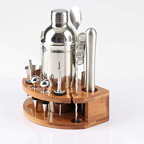Set coctelera 750 ml para bartenders con base de bambú miniatura 3