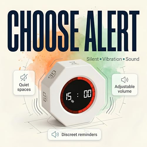 Multi-Function Electronic Timer, Learning Management - USB-C Rechargeable Flip Timer with Presets, Silent Mode & Vibration - Ideal for ADHD, Pomodoro, Classroom, Kids, Kitchen & Chess Clock - Image 5