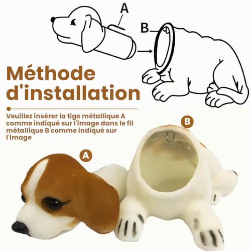 HPiano Joli Chien Qui secoue la tête, Voiture Nodding Dog, décorations intérieures de Voiture, Cadeaux créatifs, décor de Voiture Beagle Nodding Dog Noir Blanc, Brun Clair – vue 4