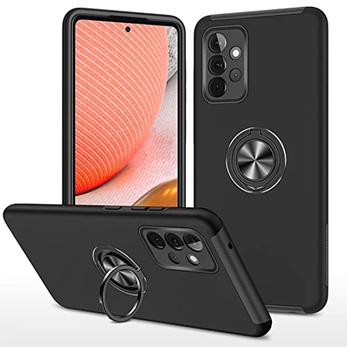 NWNK13 For Samsung Galaxy A71 4G Case Slim Fit Shockproof Tough Armor Case Ring Holder Protective Case Silicone Bumper Mobile Phone Cover for Samsung A71 4G Black