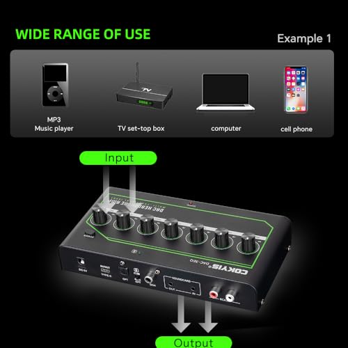 Conversor DAC Multifuncional DA-3EQ: Bluetooth 5.0 aptX HD, Entrada Óptica/Coaxial/RCA, Ajuste de Gr