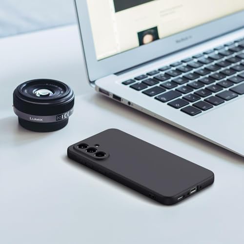 Image of DIZORO Microfiber Candy Case for Samsung M56 / F56 5G Smooth Touch Cushion Liquid Soft Silicone Gel Rubber Phone Cases Non-Slip Full Body Protective Shockproof Back Cover (Black)