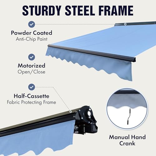 Aleko AWCL12X10BK81 Patio Awning | Luxury Remote Controlled Automatic Retractable Half Cassette thumb #5