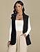 luvamia Long Vest for Women Business Casual Sleeveless Blazers Suit Vests Top Open Front Blazer with Pockets Work Office Work Wear Women Black X-Large Fits US 16-18