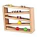 Qilay Wooden Race Track Car Ramp Racer Toy for Toddlers, 5 Level Race Car Ramp Toy Set Includes 4 Wood Cars and 3 Balls,Great Building Learning Toys or 3+ Years Old Boy and Girl