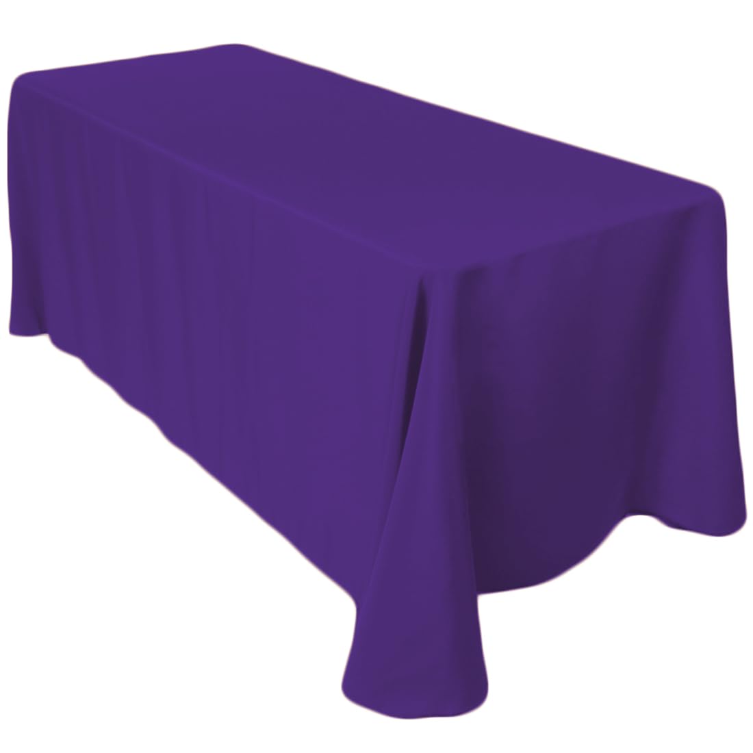 LTC LINENS Tablecloth 90 x 156-Inch Rectangular Polyester Tablecloth with Rounded Corners, Purple, (90156-010185)