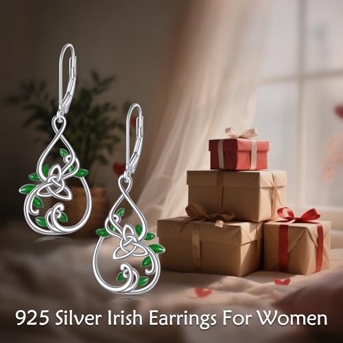 Sterling Silver Dangle Earrings for Women Celtic Knot Tree of Life/Coffee Book/Orchid Flower/Duck Jewelry Gifts for Women 6