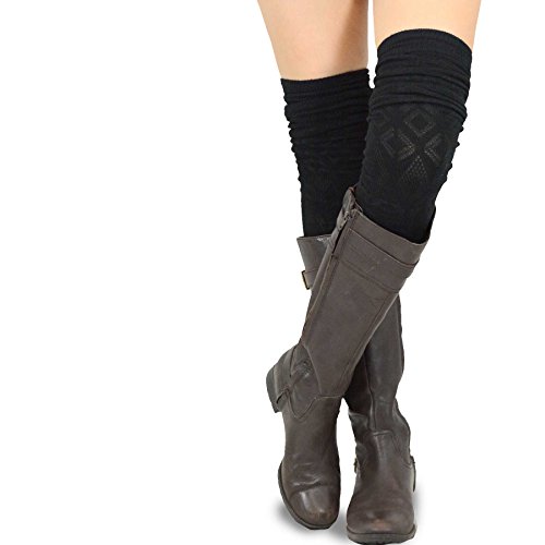 Image of Fashionable Cotton Slouchy Boot Socks for Women and Girls: Long Thigh Highs, Over-the-Knee Highs, and Knee Highs
