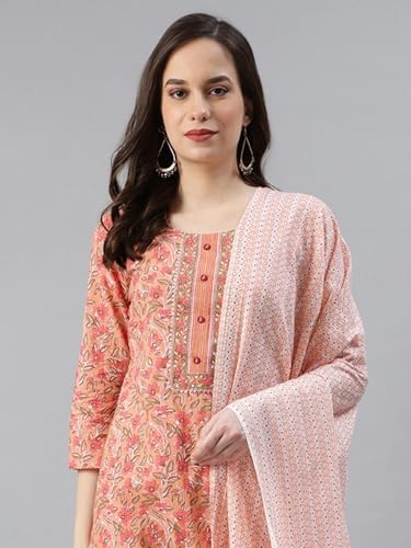 Image of Vaamsi Women's Rayon Blend Floral Printed Straight Kurta Pant With Dupatta