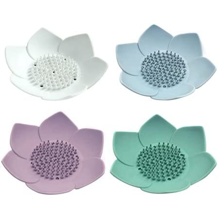 GLIVE (LABEL) Flower Shape Soap Holder Silicone Soap Dish Bathroom Soap Dish Water Drain Holes Soap Case Shower Soap Holder Tray (2) (B0B5LGTRWC) Amazon Price History, Amazon Price Tracker