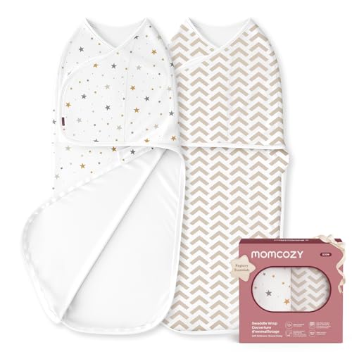 Momcozy Swaddles for Newborns, Quiet Fastener Swaddle for Infant 0-3 Months