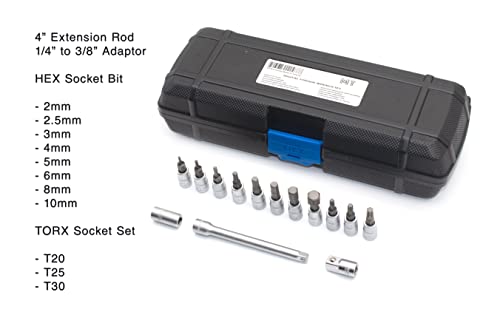 Professional Digital Torque Wrench 1/4" Set - Strong Alloy Steel, Easy Push Button, Reversible Directions, Quick Release, 72 Teeth Ratchet, Tolerance ±2 Percent. For Car, Motorcycle, Bike #TOP1