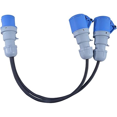 16 AMP to 2x 16 AMP Sockets 240V 2 Way H07RN-F Rubber Power Splitter 16A Stage Cover