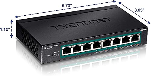 Trendnet 8-Port Gigabit Edgesmart Poe+ Switch, 8 X Gigabit Poe+ Ports, 64W Poe Power Budget, Managed Poe+ Switch, Wall Mountable, Desktop Ethernet Switch, Lifetime Protection, Black, Tpe-Tg82Es #TOP5