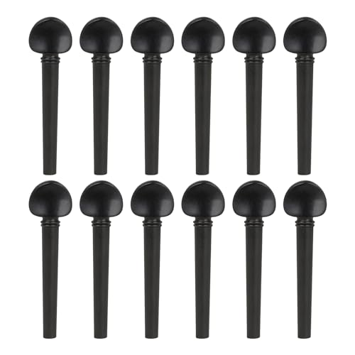 QIEIEI 12Pcs Oud Violin Tuning Pegs Replacement Natural Ebony Wood Oud Pegs Oud Parts Accessories Easy to Use