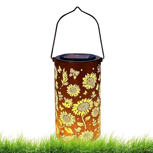 Lanterne solaire en métal étanche pour décoration extérieure de terrasse
