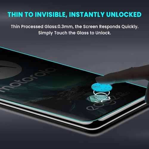 Image of FIRST MART UV Privacy Tempered Glass for Motorola Edge 40 Neo | Anti-Spy 9H Curved Screen Protector, Edge-to-Edge, Case-Friendly | 1 Pack