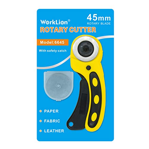 image for WORKLION 45mm Rotary Cutter Set: Ergonomic Rotary Cutter with Safety L