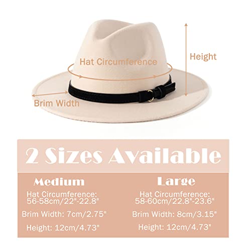 Image of Lisianthus Men & Women Vintage Wide Brim Fedora Hat | Classic Belt Buckle Decor, Adjustable Drawstring, Inner Breathable Sweatband, Timeless Style, Ideal for Travel & Daily