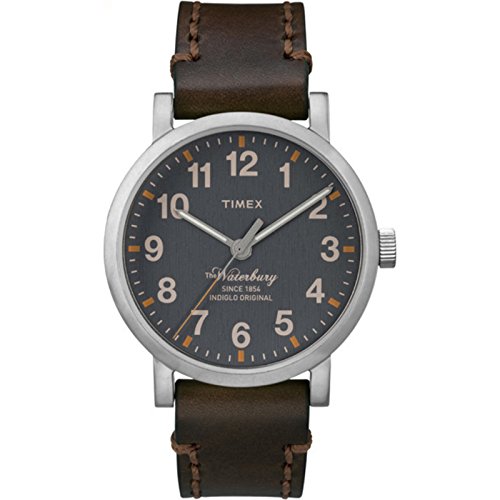 Timex Men's Waterbury TW2P58700 Brown Leather Analog Quartz Fashion Watch