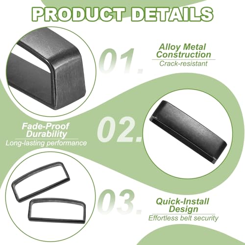 PATIKIL Belt Loop Keepers, Alloy Belt Strap Ring Men's Buckle for Craft Fixing3
