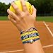 SPORTYBELLA Softball Charm Bracelet (Blue/Yellow) for Teen Girls - Adjustable, Braided Bracelet for Players, Team, and Coaches
