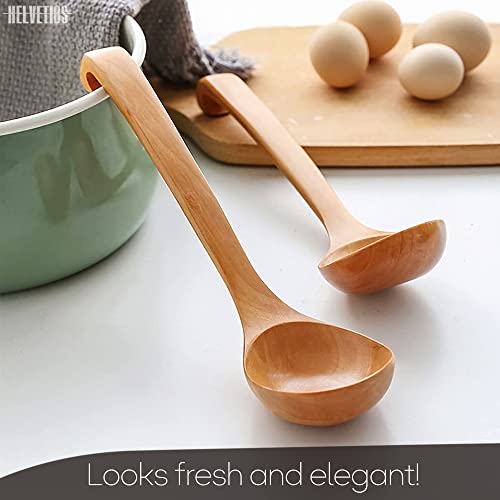 Helvetios HLVT-WSB1 Wooden Ladle For Soup - Bamboo Ladle Wooden Soup Spoons Wooden Soup Ladle Wooden Serving Spoons thumb #6