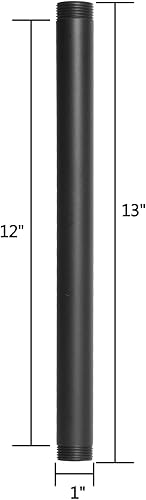 Miniatura 10 de HITOMEN Tubo de hierro industrial de 34 x 11 pulgadas (10 piezas)  Tubos roscados negros de acero de metal resistente para montaje en pared,