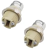 GZWZH 2PCS G9 Ceramic Lamp Base Socket with Height 35mm and Lamp Ring Disassembly Tool 220V Halogen Light Bulb Base Socket