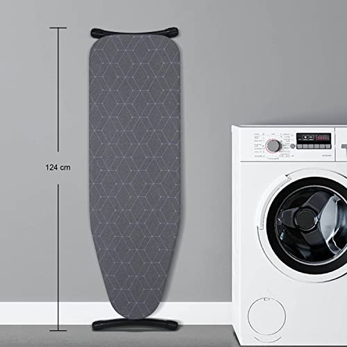 Duwee Wide Large Ironing Board, Adjustable Height Ironing Board with Foldable Legs, Heat Resistant Cover with Thick Felt Pad, 115 x 36 cm - Image 5