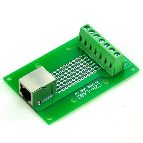 Electronics-Salon RJ11/RJ12 6P6C Right Angle Jack Breakout Board, Terminal Block Connector.