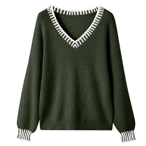 V Neck Sweaters for Women Lightweight Knit Pullover Fashion Fall Tops - image 3